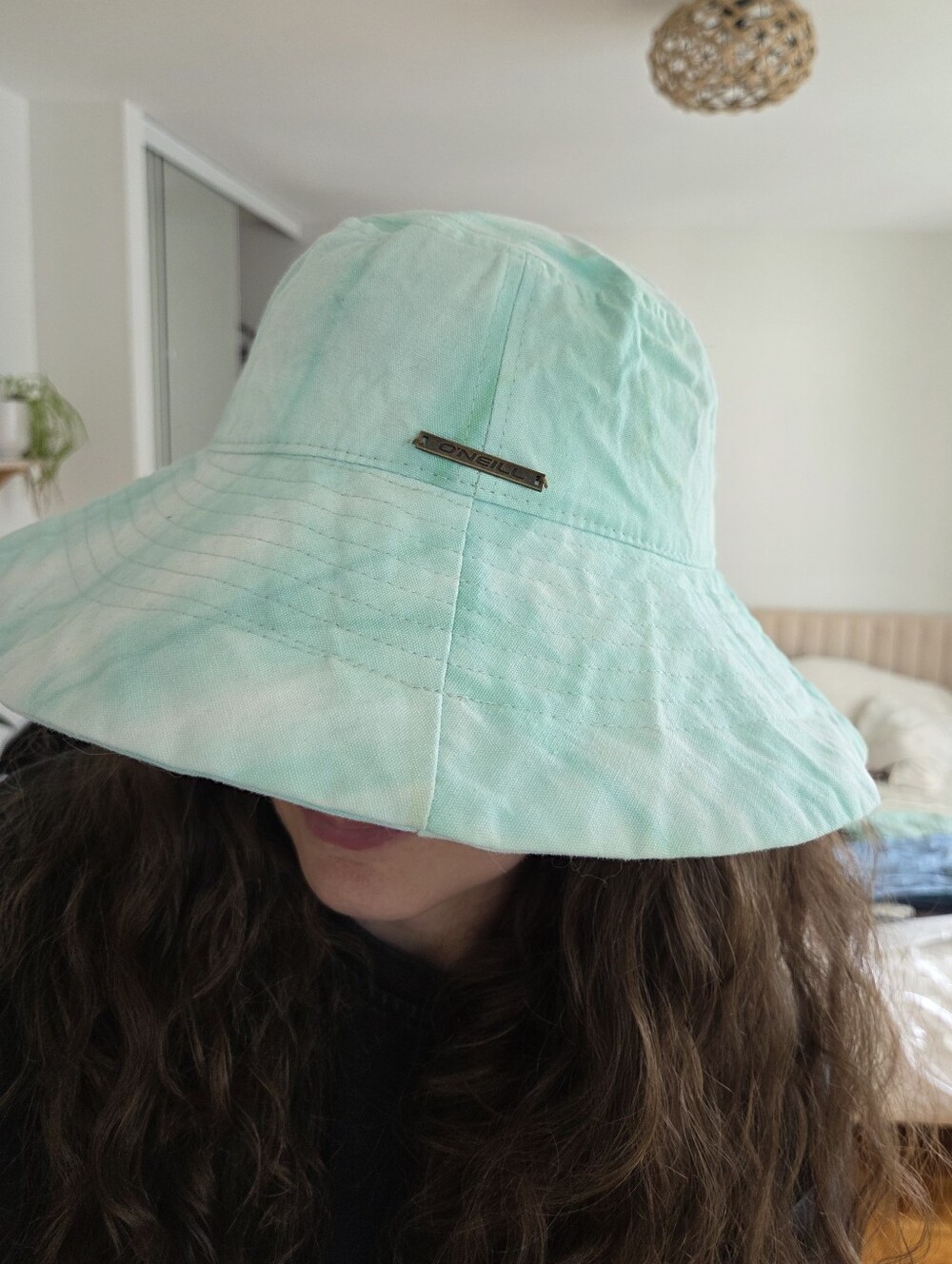 O'Neill Mint Green Tie Dye Cotton Sun Bucket Hat OS